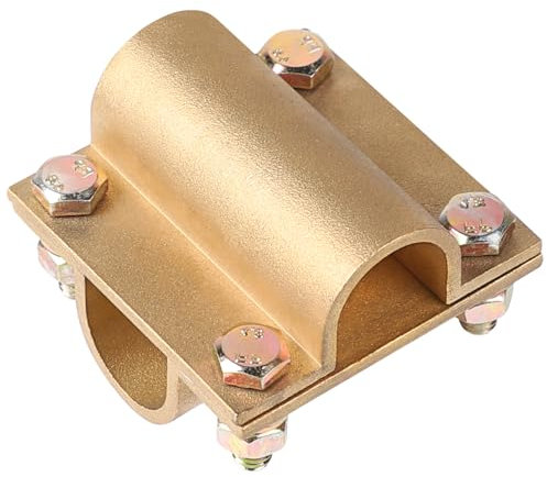 LALAGO Ø20mm Connecteur en Croix en Laiton Convient pour 120mm², Borne de Terre de Profondeur, Collier Support de Tige Matériel de Paratonnerre, Raccordement Bande de Fer pour Conducteur Rond