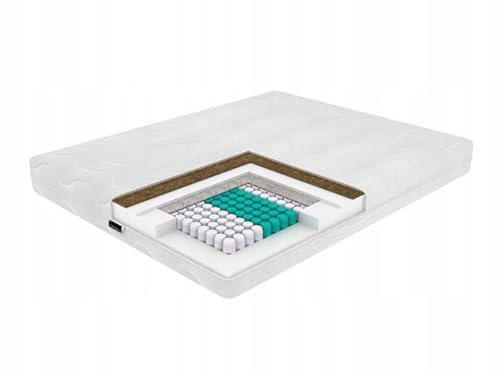 Rem-Sen Matratze Kokosmatratze 90x200cm Medi Plus 7 Zonen Taschenfederkernmatratze, Wendematratze Höhe 23 cm Härtegrad (H3 / H4) mit Kokosfaser, Ergonomische Unterstützung, Atmungsaktiv, Hochwertige