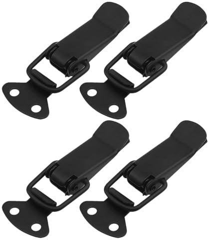 ERINGOGO 4ensemble Loquets à Ressort Avec Vis Système De Fermeture Tension Pour Boîtes Et Outils Accessoires Pour Armoire Et Couvercles Finition Noire