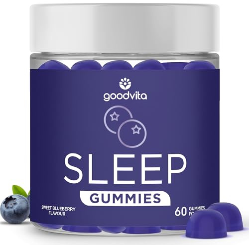 Goodvita Sleep Gummies x60 | Melatonin Alternative Sleep Aid | DeepSleep© Formula Valerian Root, 5-HTP, Magnesium Glycinate, L-Theanine, Tart Cherry | Potent Drug-Free Supplement | Vegan Sugar Free