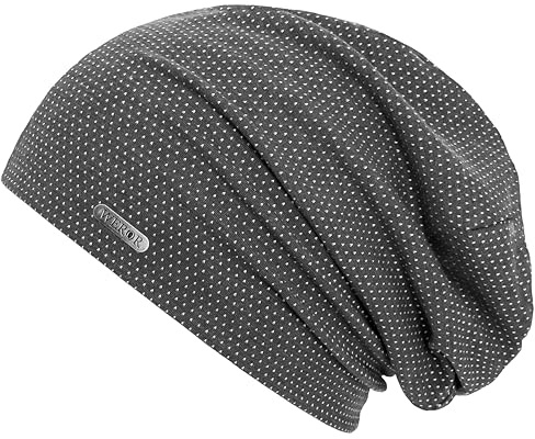 WEROR Herren & Damen Beanie Jersey Mütze Long Slouch WEROR-67.1 (Einheitsgröße, Anthrazit)