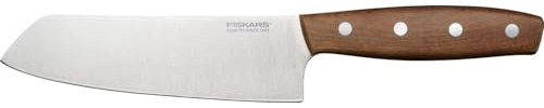 Fiskars Folken Cuchillo santoku, Longitud de hoja 16 cm, Hoja de acero inoxidable alemán, Mango de madera de arce con certificado FSC, 1075694