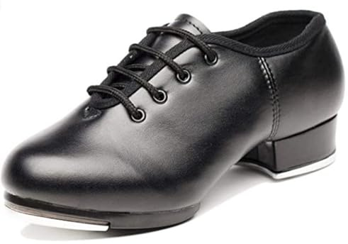 Genérico Zapatos con Alzas Hombre - Zapatillas De Seguridad Hombre - Zapatos De Claqué De PU con Cordones Y Suela Partida Zapatos De Baile para Mujer Y Hombre