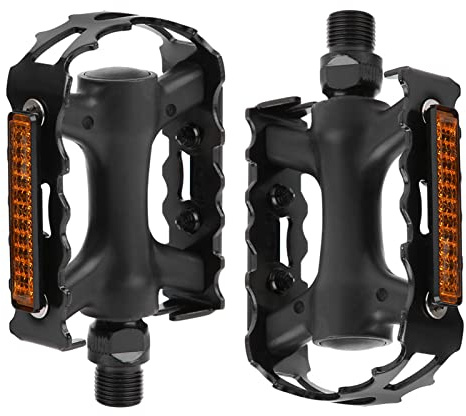 ZAICOLER Mountainbike Antisladd Fotpedal Starka Halkfria Tänder Reflekterande Remsor för Säkrare Nattkörning, Aluminiumlegeringsmaterial, för Mountainbike Landsvägscykel, 1 par
