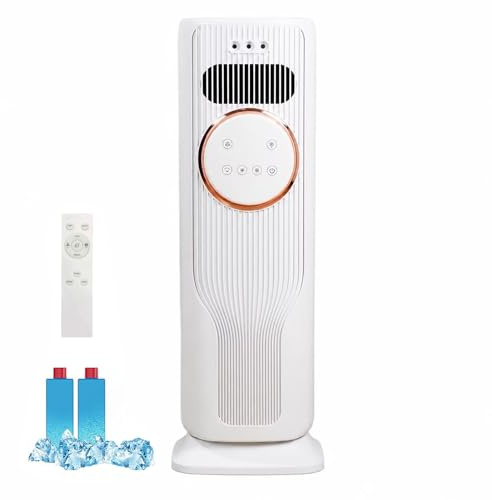 Enfriador de Aire con 5 Modos Frío y Calor, Climatizador Evaporativo con Oscilación de 180° y Depósito de 3L, Aire Acondicionado Portátil para Hogar Oficina Salón y Dormitorio (Blanco)