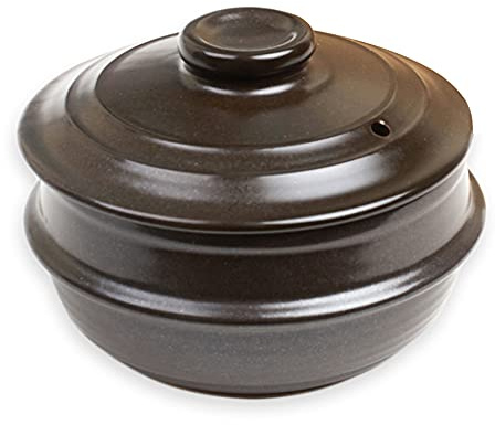 Crazy Korean Cooking Dolsot Korean Stone Bowl with Lid (No Trivet) (Size 4)