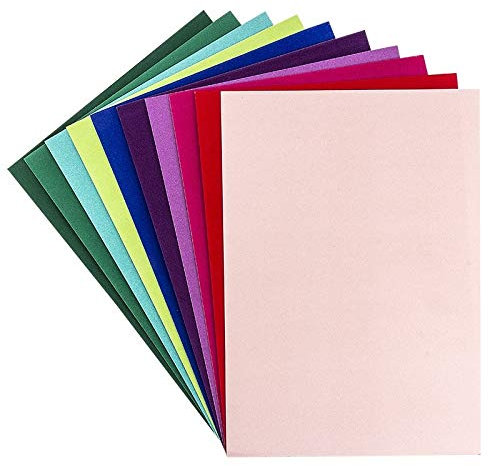 Ideen mit Herz Samt-Papier | Dekorpapier | Effekt-Karton Samt | 10 Bogen | DIN A4 | 200 g/qm (Farbsortierung 2)