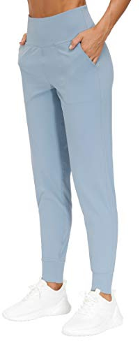 THE GYM PEOPLE Women's Joggers Pants Lightweight Athletic Leggings Tapered Lounge Pants for Workout, Yoga, Running Denim Blue