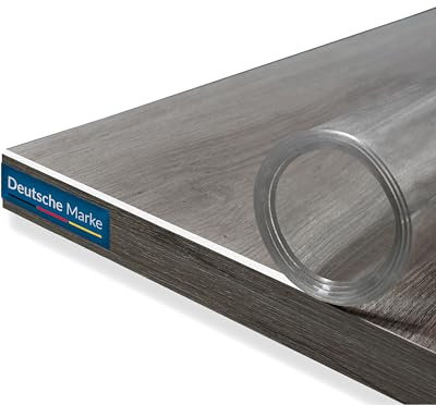 TEXMAXX Tischfolie transparent 2mm mit abgeschrägter Kante als Schutztischdecke für Ihren Esstisch - 60 cm x 120 cm