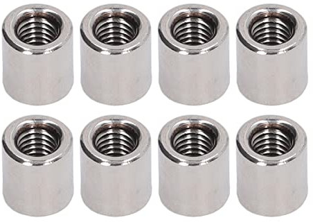 Oumefar 50 Stück Zylindrische Überwurfmutter 304 Edelstahl Überwurfmutter M6x1.0 10 L11mm Runde Verbindungsmuttern