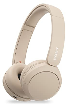 Sony WH-CH520, Wireless On-Ear Bluetooth Headphones with Mic, Upto 50 Hours Playtime, DSEE Upscale, Multipoint Connectivity/Dual Pairing,Voice Assistant App Support for Mobile Phones (Beige) (Renewed)