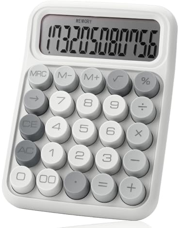 Mr. Pen - Calculadora de interruptor mecánico, 12 dígitos, pantalla LCD grande, calculadora gris, botones grandes