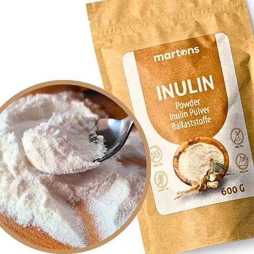 Martons Inulin Pulver | Natürlicher Chicoree | 600g Ballaststoffe Pulver | Fiber Supplement | Fibre Präbiotika Pulver | Vegan | Natural | Healthy Sweetener Inulin Kaufen Balastoffe