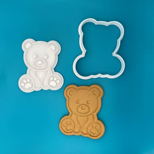 Tagliabiscotti in plastica a Forma di Orsetto – Strumento Ideale per Biscotti Creativi, Formina Facile da Usare, Perfetto per Feste e Babyshower