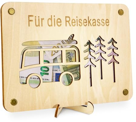 TAKULA Reisekasse Geschenk - Wohnmobil Spardose, Reisekasse Spardose Urlaubskasse, Geschenk für Reisende Geschenk für Weltreise|Karawane