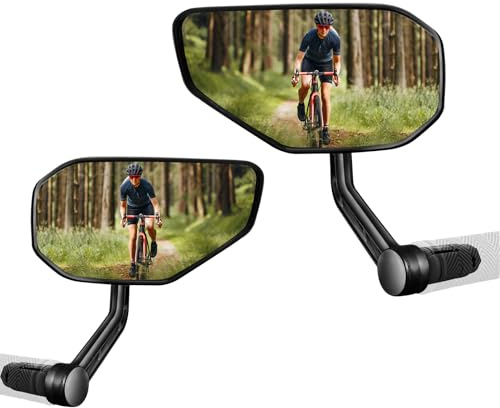 Homieway Cykelspegel, 2 stycken cykelbackspeglar för styre, reptålig glaslins, cykelspegel, stor cykelbackspegel för e-cykel, vänster och höger (14–20 mm)