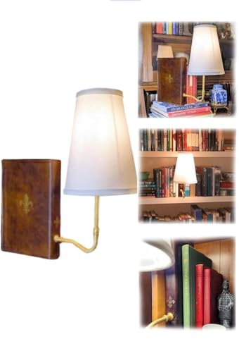 La Lámpara Literaria Clásica, Lámpara de Estantería con Diseño de Libro Vintage, Elegante Lámpara de Escritorio Vintage con Pantalla de Lino Lámpara Decorativa Única para el Hogar Oficina Biblioteca y