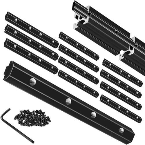 iMetrx 12 PSC 4040 Connettore interno in linea retta Staffa angolare Piastra di giunzione Nero 40x40 Hardware T-Slotted Accessori V-Slot con viti per accessori per stampanti 3D Profilo in alluminio