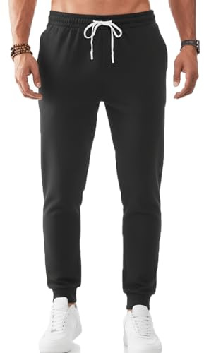 PINSPARK Pantalones Deportivos de algodón para Hombre, de Secado rápido, Largos, Transpirables, para Correr, Fitness y con Bolsillos.