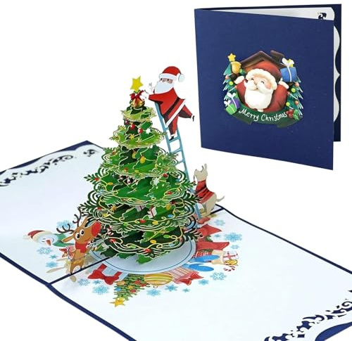 TYXHXTF Tarjetas de Navidad 3D,Christmas cards,Tarjeta de Felicitación, con sobre，Postales de Navidad para Niños, Familia, Amigos