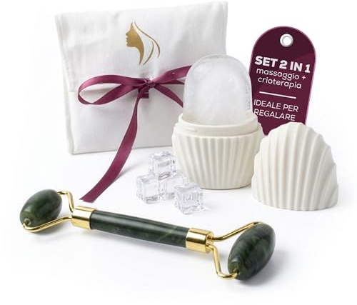 Full Ansiktshudvård Kit. Jade Roll, Gua Sha Ansikte Och Ice Roller Ansikte, Perfekt För Present Kvinnor Födelsedag. Ansiktsmassageapparat Anti-Rynk Och Naturlig Kryoterapi