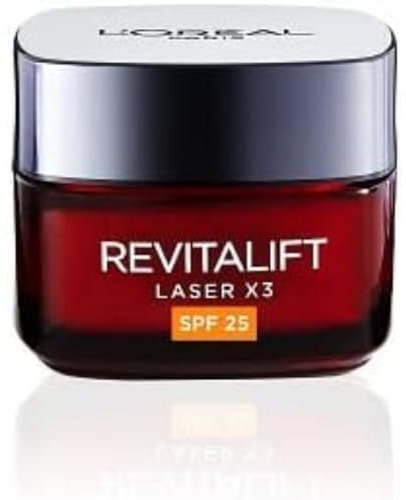 L'Oreal Paris Crema idratante laser Revitalift per il viso con SPF 20, crema da giorno avanzata anti-età con pro retinolo, acido ialuronico e vitamina Cg, 50 ml