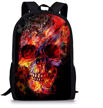 POLERO Schulrucksack Schultasche Rucksack Tasche Mädchen Friends Daypack College Bag Book Bag Schultasche Totenkopf Print Design