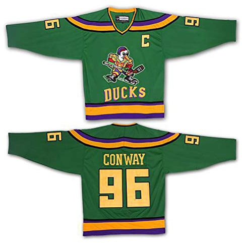 Yajun Charlie Conway #96 Mighty Ducks Película Camisetas Hockey Jersey sobre Hielo NHL Hombre Ropa Respirable T-Shirt de Manga Larga,L