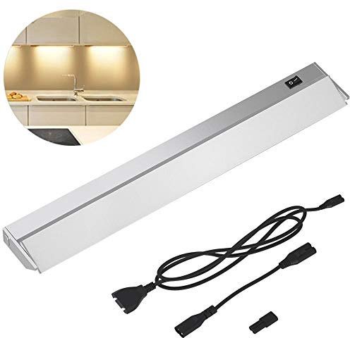 BAKAJI Lampada Luce Sottopensile Cucina Lunghezza 90cm Barra 90 LED 15W Bianco Naturale 4000K Alta Luminosità 1200LM Faretto Slim Sotto pensile per Mobili in Alluminio con Paralume Orientabile