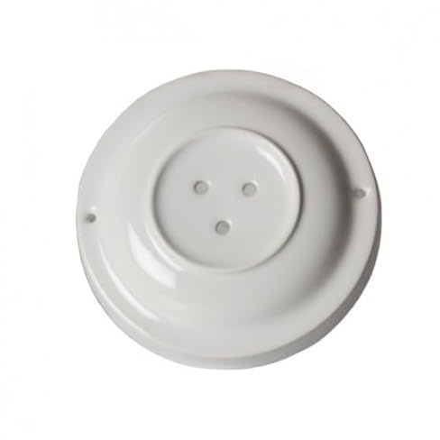 Rosace de Plafond Blanche Manufacturée Design avec 3 Passages de Câble - Fabrication Céramique Artisanale