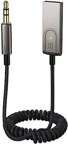 VOANZO Aux Bluetooth Adapter USB 5.1 Bluetooth Receiver with Microphone for Car Hands-Free Calling and Music Streaming Speaker Amplifier Smartphone PC