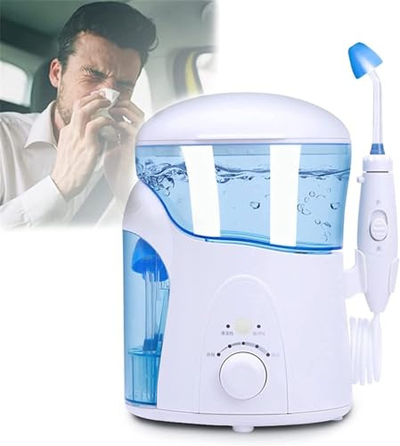 Kit elettrico for il risciacquo dei seni nasali for lavaggio nasale Neti Pot, con quattro beccucci, sistema di irrigazione dei seni nasali, for alleviare i seni e le allergie for adulti e bambini