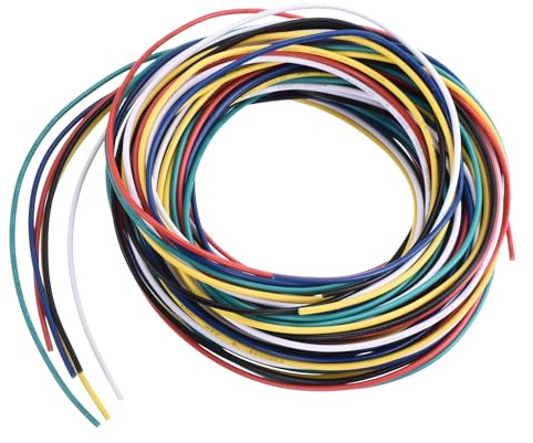 QUARKZMAN 30 Calibre PVC Cable Conexión 3 metros 30AWG Alambre Eléctrico Flexible UL1007 de Cobre Estañado Trenzado de 6 Colores 1.5mm Diámetro para Aviones Modelo Conexiones Internas