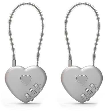 Candado de Combinación UP Security, Candado Pequeño de Cable con Código, Candados para Taquilla, Candado de Cable para Equipaje, Maletero, Taquilla de Gimnasio, Cremallera de Mochila, Taquilla, Buzón