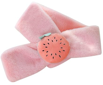 CutitiUU Calda sciarpa invernale da donna,Sciarpa per bambini in peluche alla Anguria,Collo calda dal design incrociato, Inverno Bambini Sciarpa In Pile Solido Del Bambino,colore: rosa (Anguria)