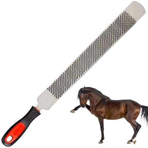 Râpe à sabots de 20,32 cm pour chevaux, en acier au carbone, double face avec poignée, outil de râpe à sabots, râpe à sabots pour chevaux, entretien des sabots pour chevaux