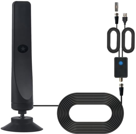 Lafeier Antena de TV de alta ganancia para interiores, amplificador de señal digital amplificado para amplio rango HDTV recepción hogar