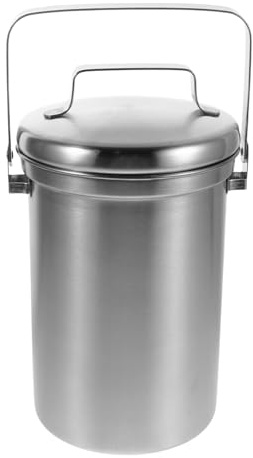 SMASOLO Contenedor de Compost Acero Inoxidable Cubo de Compostaje para Encimera de Cocina Contenedor para Desperdicios de Comida con Tapa