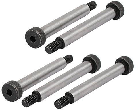 uxcell 5pcs 40Cr Steel Shoulder Bolt 8mm Shoulder Dia 55mm Shoulder Length M6x12mm Thread