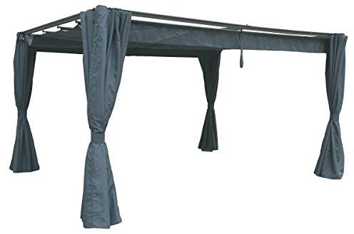 Jeu de 4 Rideaux pour tonnelle Palmeira 4 x 3 m Ardoise
