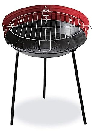 EDM Barbecue à Pied Ø 33 cm x 45 cm 3 Pieds, Noir et Rouge