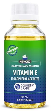 MYOC Tocopherol Acetate Vitamin E Pure Pale Yellow Cosmetic Grade Raw Material for DIY Creams Soaps Lotion Shampoo & Serum, Moisturizes & Nourishes Skin
