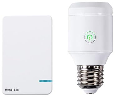 HoneTeek 500W Remote Control Light Bulb Socket, E26/E27 Bulb Base Holder, 100FT Range,No Wiring Needed, Wireless Light Switch Kit for Lamps,Closet, Basement, Attic, Stairwell Light Remote