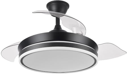 FABRILAMP AKUNADECOR Ventilador Negro Modelo Bayomo S Led Y Motor Dc