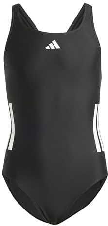 Adidas Bambine e Ragazze 3-Stripes C-Back Swimsuit Kids, Black/White, 14-15 Years