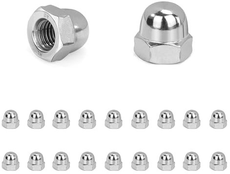 QIMEI-SHOP Tuercas Ciegas Hexagonales M4 Tuercas de Sombrerete de Acero Inoxidable Tuerca Bellota para Tornillos Pernos Roscados Varillas Roscadas según DIN 1587 20 Piezas