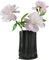Vase Schwarz - Blumenvase aus Keramik - Kleine Vase 20 cm - Moderne Wohnzimmer Deko - Ausgefallene Vasen - Tischdeko - Tulpenvase