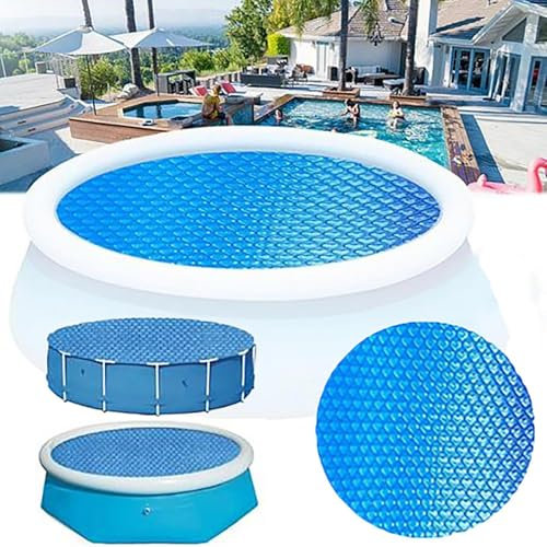 4-12ft Solar Swimming For Pool Cover - Rectangle Round Solar Pool | A-bove Ground Pools Blanket Covers | Spa Thermal Blanket With Heart/Round Air Bubbles | Keep Water Warm Dustproof Mat For Pools