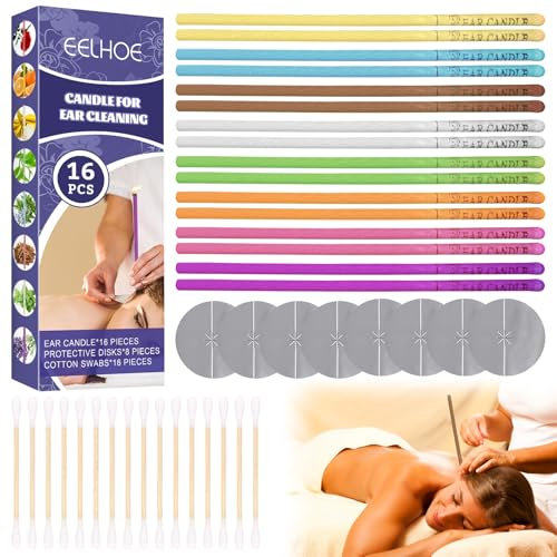 DOWNDRIFT 40 Stück ohrkerzen ohrenkerzen zur reinigung ohrenschmalz ohr reinigung ohrenschmalz entferner kerzen ohrenschmalz entfernen Ohrenkerzen für Erwachsene mit Schutzscheiben und Wattepads