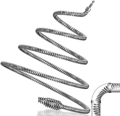 ZeYou Furet Deboucheur Canalisation 3 M, Diamètre 10 mm,1Pcs Spirale De Nettoyage De Canalisations Spirale De Nettoyage Avec Adaptateurs Électriques Et Manuels Bouchage Des Canalisations